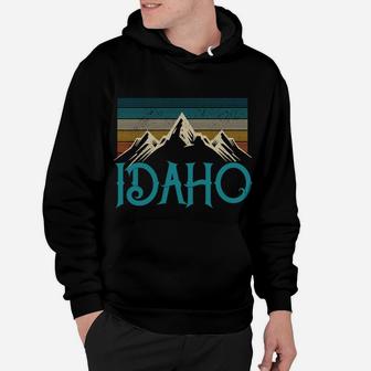 Idaho Vintage Mountains Nature Hiking Pride Souvenirs Gift Hoodie | Crazezy AU