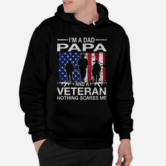 I'm A Dad Papa And A Veteran For Dad Father's Day Hoodie | Crazezy