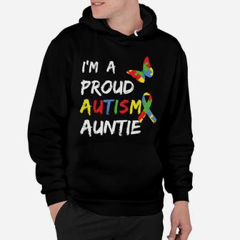 I'm A Proud Autism Auntie Awareness Puzzle Ribbon Aunt Hoodie | Crazezy