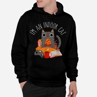 I'm An Indoor Cat Funny Reading Coffee Gaming Cat Person Tee Hoodie | Crazezy