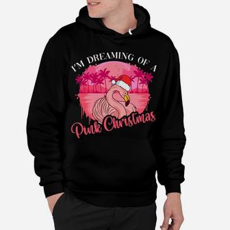I'm Dreaming Of A Pink Christmas Flock Pink Exotic Flamingo Hoodie | Crazezy