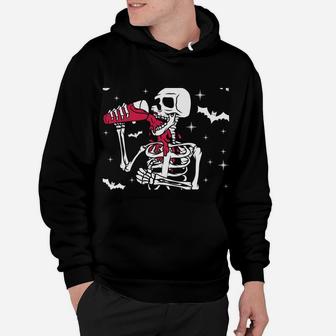 I'm Just Here For The Boos Funny Skeleton Drinking Wine Sweatshirt Hoodie | Crazezy DE