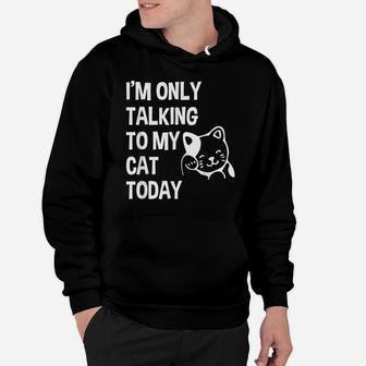 I'm Only Talking To My Cat Today Funny Cat Lovers Gift Hoodie | Crazezy