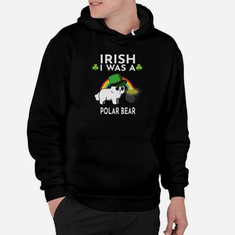 Irish I Was A Polar Bear Leprechaun St Patricks Day Hoodie - Thegiftio UK