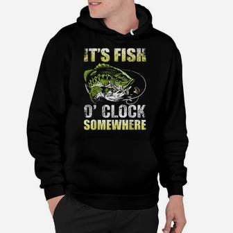 It's Fish O'clock Somewhere Funny Fishing Vintage Hoodie | Crazezy AU