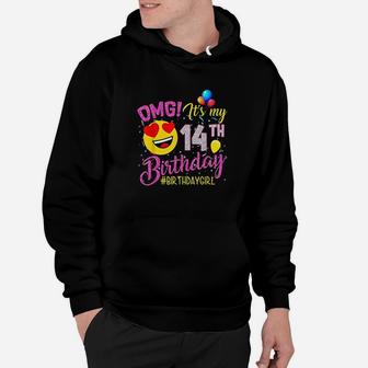 Its My 14Th Birthday Girl 14 Years Old Birthday Hoodie | Crazezy
