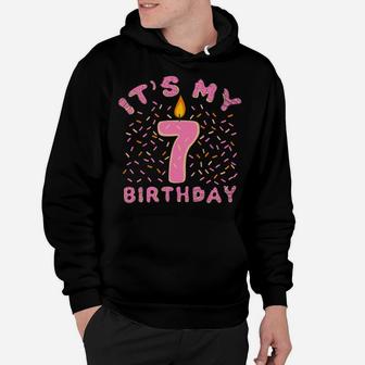 It's My 7Th Birthday Shirt Girls 7 Years Old Donut Lover Hoodie | Crazezy