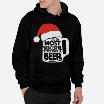 It's The Most Wonderful Time For A Beer Christmas Funny Xmas Hoodie | Crazezy UK