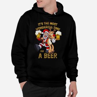 It's The Most Wonderful Time For A Beer Funny Christmas Sweatshirt Hoodie | Crazezy UK