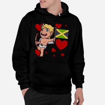 Jamaican Cupid Valentines Day Jamaica Themed Gift Hoodie - Seseable