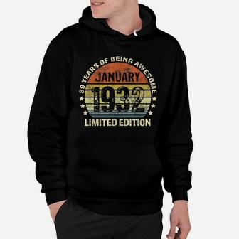 January 1932 89Th Birthday Gift 89 Years Of Being Awesome Hoodie | Crazezy