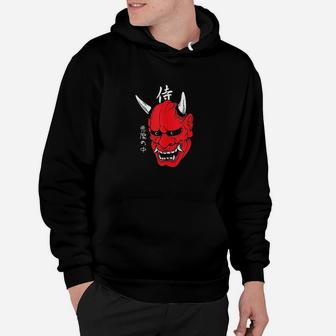 Japanese Demon Art Face Yokai Harajuku Aesthetic Hoodie - Thegiftio