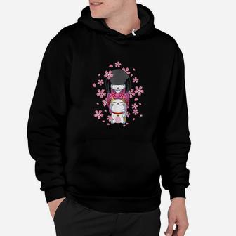 Japanese Kawaii Kokeshi Doll In Kimono And Lucky Cat Hoodie - Thegiftio UK