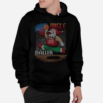 Jingle Baller Santa Claus Basketball Ugly Christmas Sweater Hoodie | Crazezy