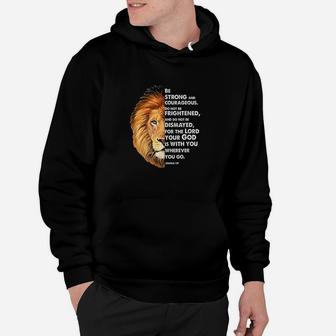 Joshua Be Strong And Courageous Lion Hoodie | Crazezy