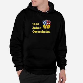 Jubiläums-Hoodie 1250 Jahre Ottersheim, Schwarz mit Wappen-Design - Seseable