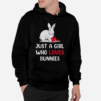 Just A Girl Who Love Bunnies Cute Easter Day Girls Hoodie | Crazezy DE