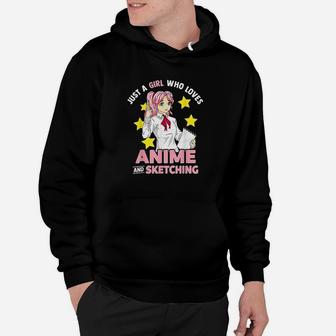 Just A Girl Who Loves And Sketching Girls Hoodie | Crazezy