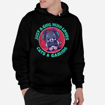 Just A Girl Who Loves Cats And Gaming Hoodie | Crazezy