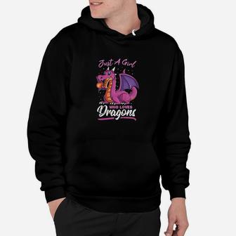 Just A Girl Who Loves Dragons Funny Dragon Gift For Girls Hoodie - Thegiftio