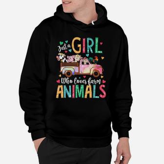 Just A Girl Who Loves Farm Animals Flower Floral Girl Farmer Hoodie | Crazezy