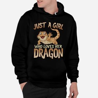 Just A Girl Who Loves Her Dragon | Bearded Dragons Girls Hoodie | Crazezy DE