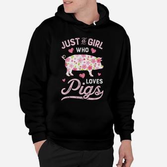 Just A Girl Who Loves Pigs T Shirt Funny Pig Farmer Gifts Hoodie | Crazezy UK
