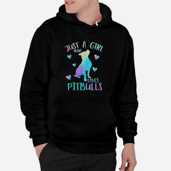 Just A Girl Who Loves Pitbulls Hoodie | Crazezy