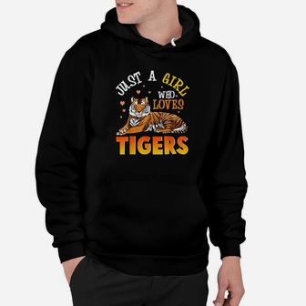 Just A Girl Who Loves Tigers Tiger For Girls Hoodie - Thegiftio