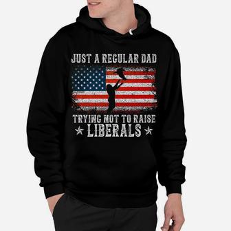 Just A Regular Dad Trying Not To Raise Liberals Funny Dad Hoodie | Crazezy AU