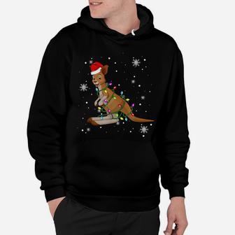 Kangaroo Christmas Funny Santa Hat Christmas Hoodie | Crazezy