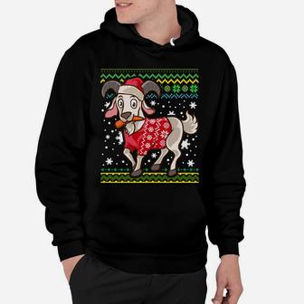 Kawaii Goat Wearing Ugly Christmas Sweater Sweatshirt Hoodie | Crazezy CA
