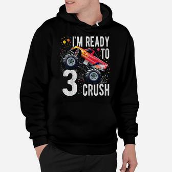 Kids 3Rd Birthday Boy Shirt 3 Year Old Monster Truck Car T Shirt Hoodie | Crazezy