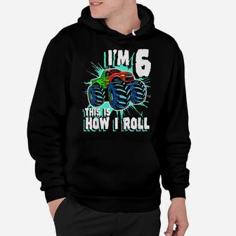 Kids 6 Year Old Boy Monster Truck Birthday Party 6Th Boys Hoodie | Crazezy