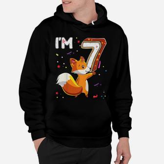 Kids 7 Year Old Fox 7Th Birthday Party Animal Fox Lover Hoodie | Crazezy CA