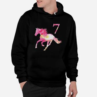 Kids 7Th Birthday Horse Gift For 7 Year Old Girls Hoodie | Crazezy