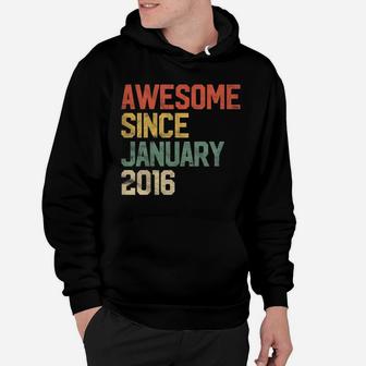 Kids Awesome Since January 2016 5Th Birthday Gift 5 Year Old Hoodie | Crazezy AU