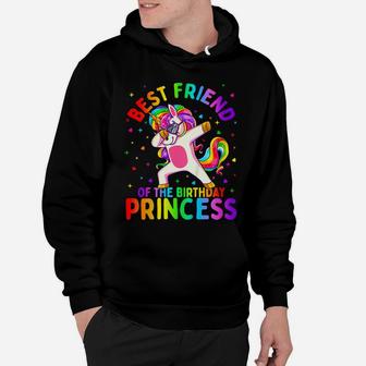 Kids Best Friend Of The Birthday Princess Girl Dabbing Unicorn Hoodie | Crazezy
