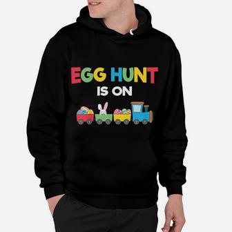 Kids Egg Hunt Is On Kids Tractor Toy Easter Bunny Hunting Costume Hoodie | Crazezy