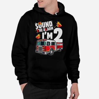 Kids Fire Truck 2 Year Old Firefighter 2Nd Birthday Boy Toddle Hoodie | Crazezy DE