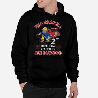 Kids Fire Truck And Firefighter 2Nd Birthday Boy 2 Year Old Hoodie | Crazezy