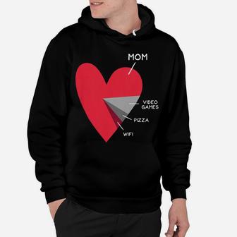 Kids Funny Heart Mom Video Games Pizza Wifi Valentines Day Hoodie | Crazezy UK