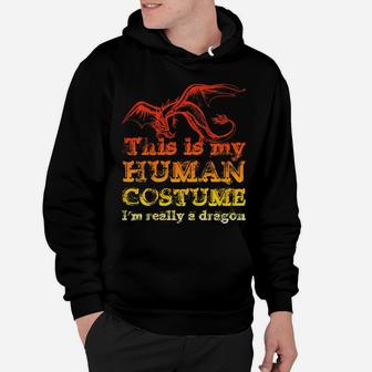 Kids Funny Shirt This Is My Human Costume I'm Really A Dragon Hoodie | Crazezy