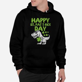 Kids Happy St Pat T-Rex Day Dino Saurus St Patricks Day Boys Gift Hoodie | Crazezy