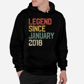 Kids Legend Since January 2018 3Rd Birthday Gift 3 Year Old Hoodie | Crazezy