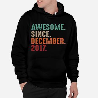 Kids Vintage Boys Girls 4Th Birthday Awesome Since December 2017 Hoodie | Crazezy CA