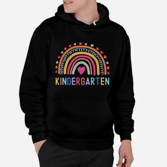 Kindergarten Rainbow Girls Kids Teacher Team Kinder Squad Hoodie | Crazezy