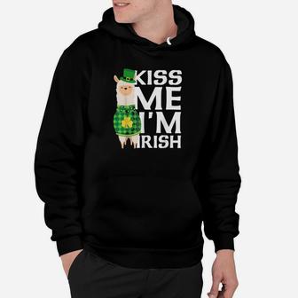 Kiss Me I Am Irish St Patricks Day Llama Hoodie - Monsterry
