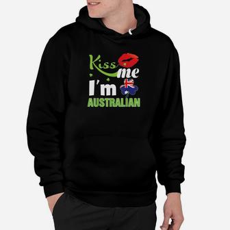 Kiss Me I'm Australian St Patrick Day Shamrock Clover Flag Hoodie - Monsterry CA