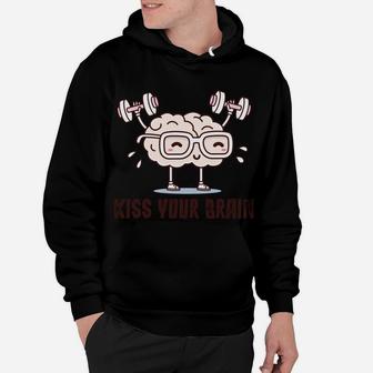 Kiss Your Brain Funny Kawaii Teacher Design Distressed Sweatshirt Hoodie | Crazezy DE